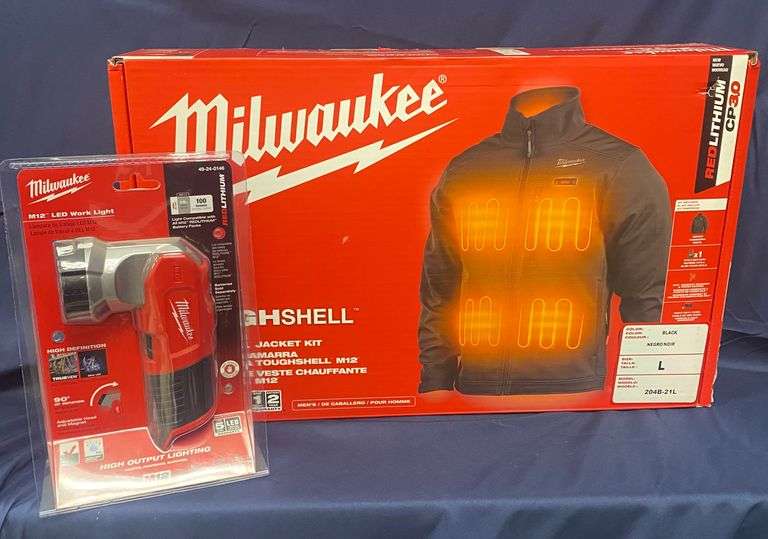 Milwaukee Heated Jacket Kit and Milwaukee Cordless Work Light